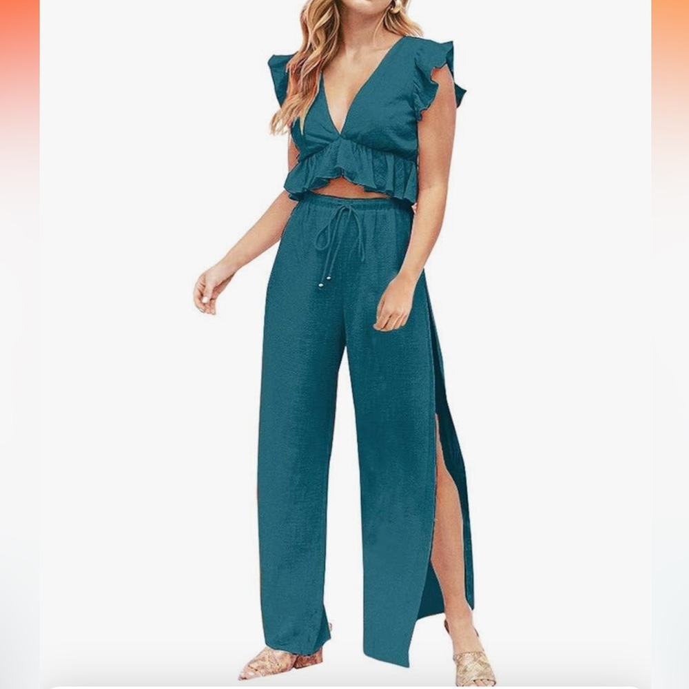 Teal Pant Set - Picture 2 of 4